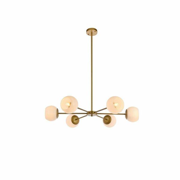 Cling 36 in. Briggs Pendant in Brass with White Shade CL2960267
